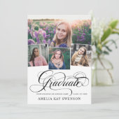 Modern Elegant Calligraphy Afstuderen Kaart (Staand voorkant)