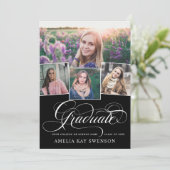 Modern Elegant Calligraphy Afstuderen Kaart (Staand voorkant)