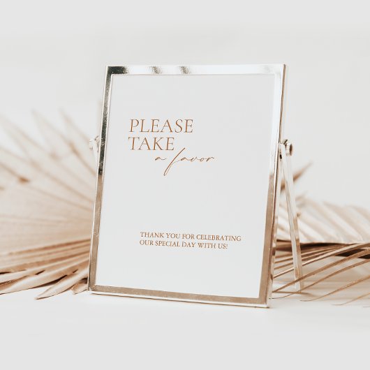 Modern Elegant Calligraphy Favors Wedding Sign