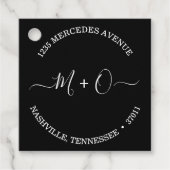 Modern Elegant Calligraphy Monogram Wedding Bedankjes Labels (Voorkant)