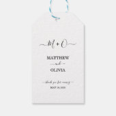 Modern Elegant Calligraphy Monogram Wedding Cadeaulabel (Achterkant)