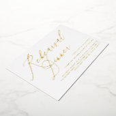 Modern Elegant Calligraphy Rehearsal Dinner Folie Uitnodiging (Gedraaid)