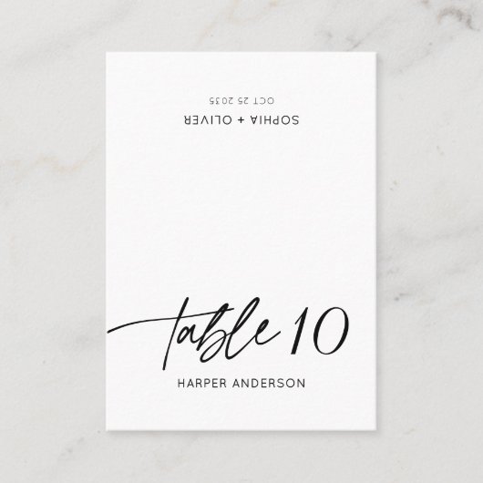 Modern Elegant Calligraphy Script Wedding Guest Plaatskaartje (Voorkant)