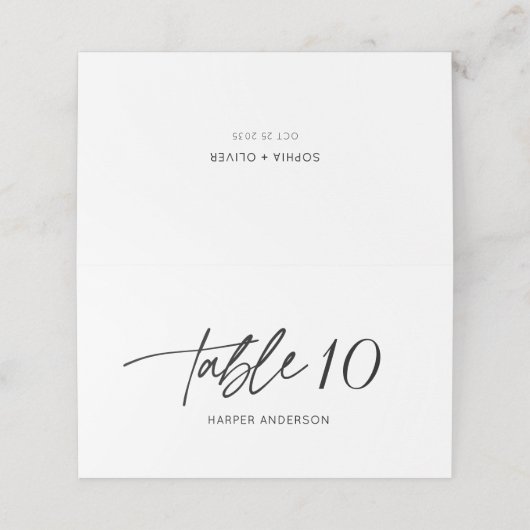 Modern Elegant Calligraphy Script Wedding Seating (Buitenkant ongevouwen)