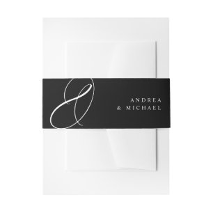 Modern Elegant Calligraphy Swirls Wedding Uitnodigingen Wikkel