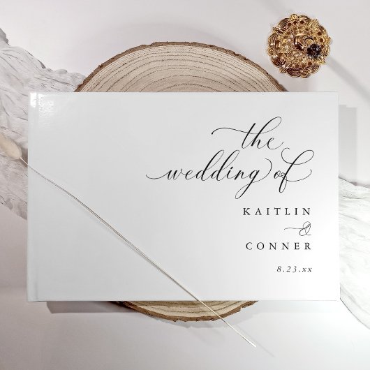Modern Elegant Calligraphy Wedding Gastenboek