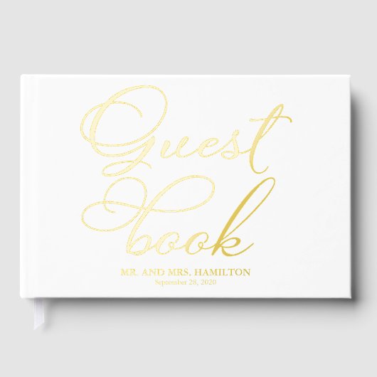 Modern Elegant Calligraphy Wedding Gastenboek (Voorkant)