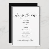 Modern Elegant Calligraphy Wedding Save The Date (Voorkant / Achterkant)