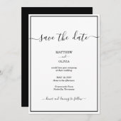Modern Elegant Calligraphy Wedding Save The Date (Voorkant / Achterkant)