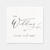 Modern Elegant Calligraphy Wedding Servet (Voorkant)