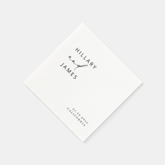 Modern Elegant Calligraphy Wedding Servet (Hoek)