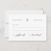 Modern Elegant Calligraphy White Wedding RSVP Kaartje (Voorkant)