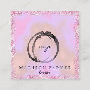 Modern Elegant Champagne Abstracte Beauty Stylist  Vierkante Visitekaartje