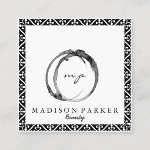 Modern Elegant Champagne Abstracte Beauty Stylist Vierkante Visitekaartje