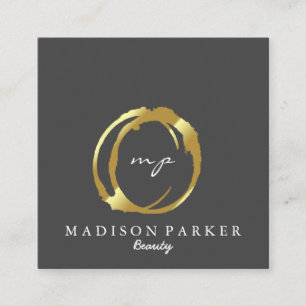 Modern Elegant Champagne Abstracte Beauty Stylist Vierkante Visitekaartje