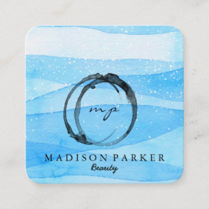 Modern Elegant Champagne Abstracte Beauty Stylist Vierkante Visitekaartje