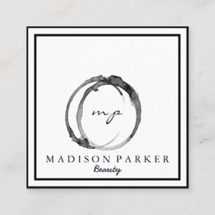 Modern Elegant Champagne Abstracte Beauty Stylist Vierkante Visitekaartje