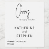 Modern Elegant Cheers Wedding Custom Wijn Etiket (Enkel label)