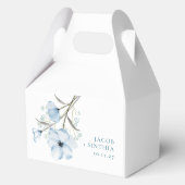 Modern Elegant Chic Dusty Blue Wedding Bedankdoosjes (Voorkant)