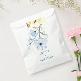 Modern Elegant Chic Dusty Blue Wedding Bedankzakje