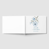 Modern Elegant Chic Dusty Blue Wedding Gastenboek (Volledig)