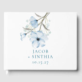 Modern Elegant Chic Dusty Blue Wedding Gastenboek (Voorkant)