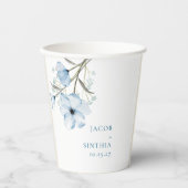 Modern Elegant Chic Dusty Blue Wedding Papieren Bekers (Voorkant)