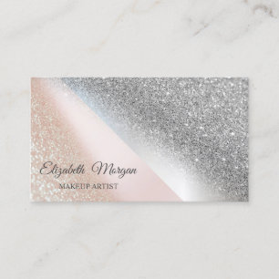 Modern Elegant Chic Glitter Ombre, Makeup Artist Visitekaartje