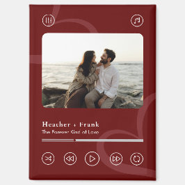 Modern Elegant Chic Music Player Photo Valentine's Magneet