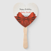 Modern elegant chic rood lint zoet 16 handwaaier (Voorkant)