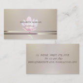 Modern Elegant Chic, Striped, Watercol Magnolia Visitekaartje (Voorkant / Achterkant)