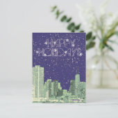 Modern Elegant Chicago City Skylin ecard Briefkaart (Staand voorkant)
