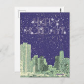 Modern Elegant Chicago City Skylin ecard Briefkaart (Voorkant / Achterkant)