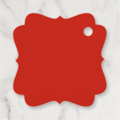 Modern elegant Chinees bruiloft floral script rood Bedankjes Labels (Achterkant)