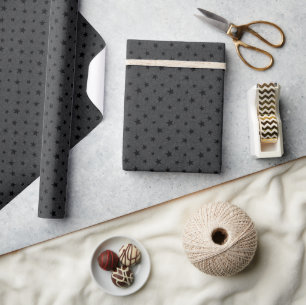 Modern Elegant Chique Black Star Patroon Cadeaupapier