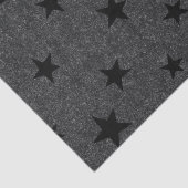 Modern Elegant Chique Black Star Patroon Tissuepapier (Detail)
