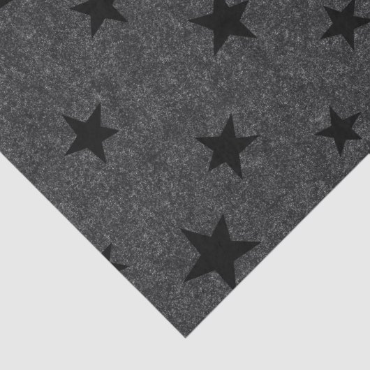 Modern Elegant Chique Black Star Patroon Tissuepapier (Detail)