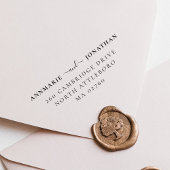 Modern Elegant Chique Script Bruiloft Retouradres Rubberstempel