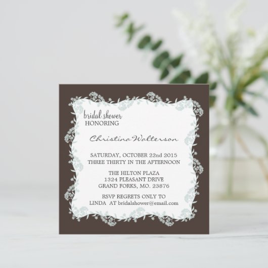 Modern Elegant Chocolate Square Vrijgezellenfeest Kaart (Staand voorkant)