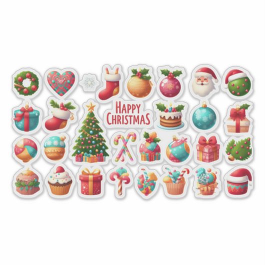 Modern elegant christmas sticker (Voorkant)