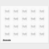 Modern Elegant Classic Grijs Monogram Initiaal Ronde Sticker (Vel)