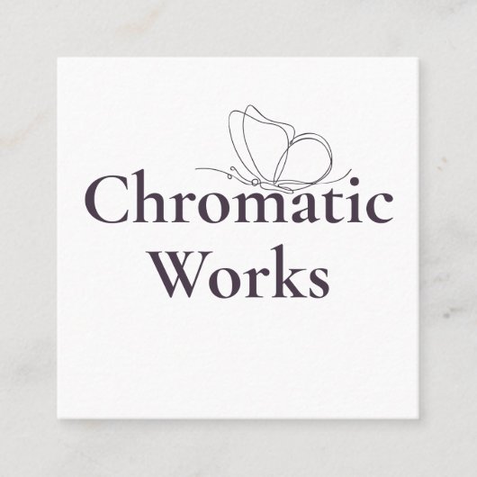 Modern Elegant Clean Butterfly Line Paarse Marmer Vierkante Visitekaartje (Voorkant)