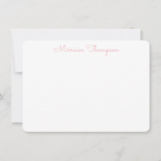 Modern Elegant Clean Girly Pink Notitiekaartje