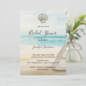 Modern Elegant Coastal Bridal Shower  Kaart (Staand voorkant)