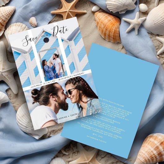 Modern Elegant Collage 2 Photos Couple Wedding