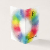 Modern Elegant Colorful Monogram Sjabloon Visitekaartjes (Buitenkant)