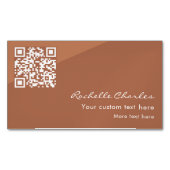 Modern Elegant Copper Tan QR Code  Magnetisch Visitekaartje (Voorkant)