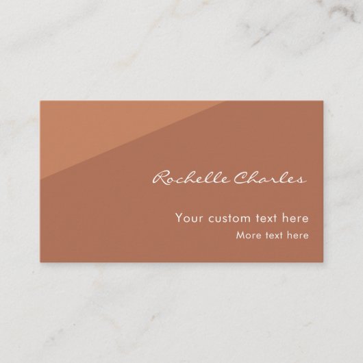 Modern Elegant Copper Tan QR Code  Visitekaartje (Voorkant)