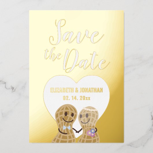 Modern Elegant Couple Photo Wedding Save the Date Folie Uitnodiging (Voorkant)