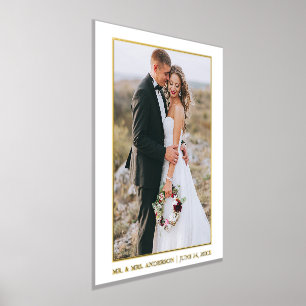 Modern Elegant Couple Wedding Photo Gold Folie Afdrukken